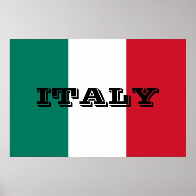 Italienische Flagge Italienisch Il Tricolore Poster (Vorne)