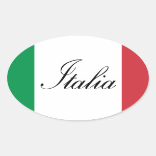 Italienische Flagge - italienische Flagge Ovaler Aufkleber