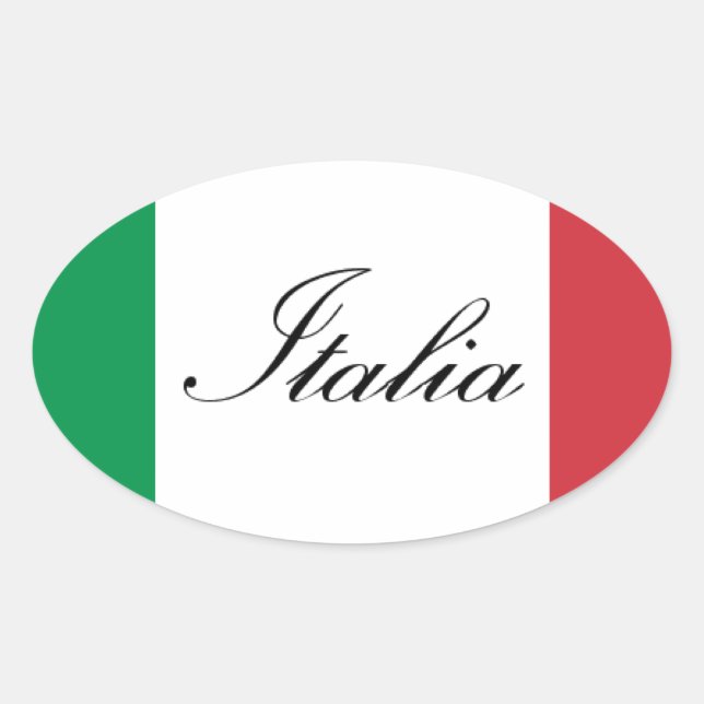 Italienische Flagge - italienische Flagge Ovaler Aufkleber (Vorderseite)