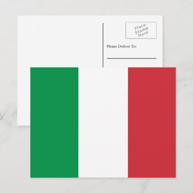 Italienische Flagge, italienische Flagge Postkarte (Vorne/Hinten)