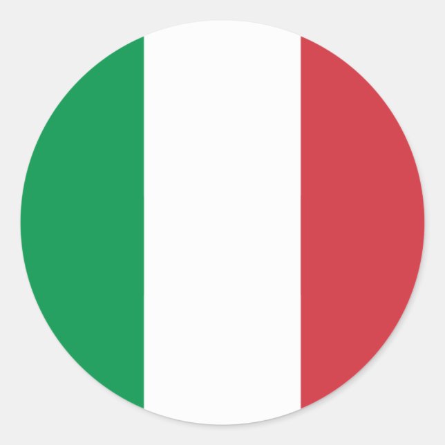 Italienische Flagge, italienische Flagge Runder Aufkleber (Vorderseite)
