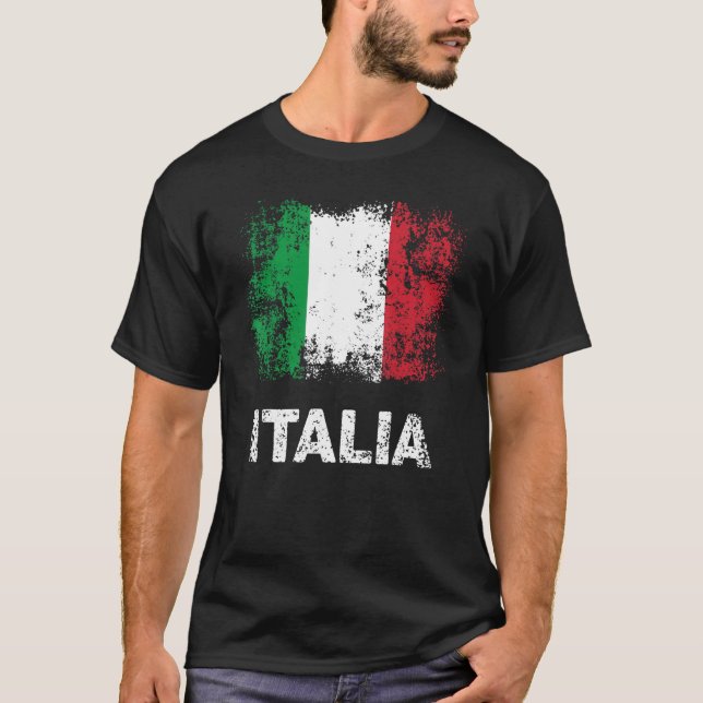 Italienische Flagge - Italienische Patriotische It T-Shirt (Vorderseite)