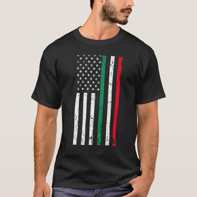 Italienische Flagge Italienischer Amerikanischer P T-Shirt (Vorderseite)