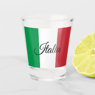 Italienische Flagge / Italienischer Landpatriot /  Schnapsglas