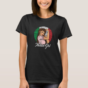 Italienische Flagge Italienisches Mädchen T-Shirt