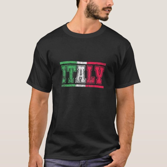 Italienische Flagge Italienisches Root Heritage Zu T-Shirt (Vorderseite)