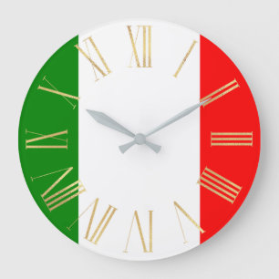 Italienische Flagge Italiens mit goldenen römische Große Wanduhr