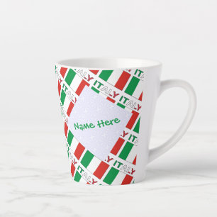 Italienische Flagge Kacheln Personalisiertes Erbe  Milchtasse