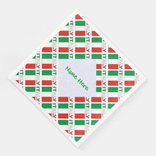 Italienische Flagge Kacheln Personalisiertes Erbe Serviette