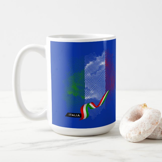 Italienische Flagge Kaffeetasse (Mit Donut)