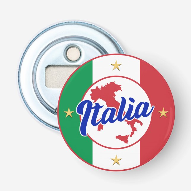 Italienische Flagge & Karte Flaschenöffner (Vorderseite)