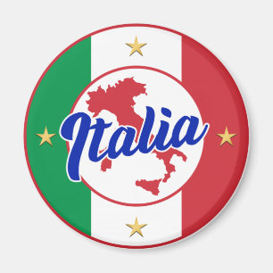 Italienische Flagge & Karte Magnet