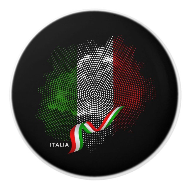 Italienische Flagge Keramikknauf (Vorderseite)