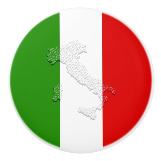Italienische Flagge Keramikknauf (Vorderseite)
