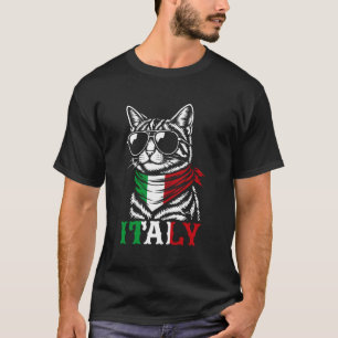 Italienische Flagge Lustige Katze Italien T-Shirt