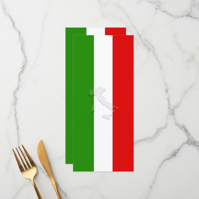 Italienische Flagge Menükarte (Vorderseite/Rückseite Beispiel)