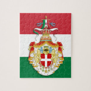 Italienische Flagge mit Abzeichen des Königreichs 