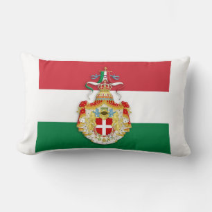 Italienische Flagge mit Abzeichen des Königreichs Lendenkissen