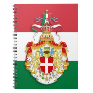 Italienische Flagge mit Abzeichen des Königreichs  Notizblock