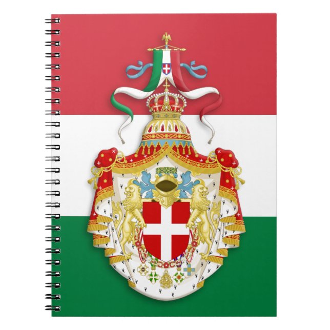 Italienische Flagge mit Abzeichen des Königreichs  Notizblock (Vorderseite)