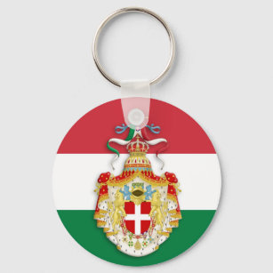 Italienische Flagge mit Abzeichen des Königreichs  Schlüsselanhänger