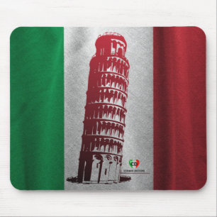 Italienische Flagge mit einem Hauch von Pisa Mouse Mousepad