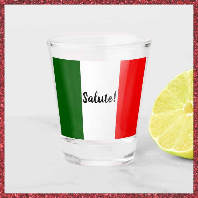 Italienische Flagge mit Salute Gruß Red White Gree Schnapsglas (Von Creator hochgeladen)