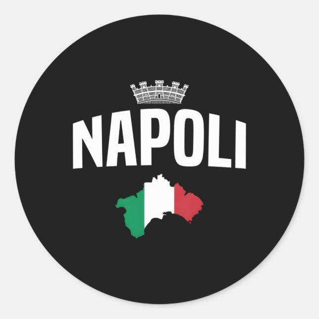 Italienische Flagge Neapel Runder Aufkleber (Vorderseite)