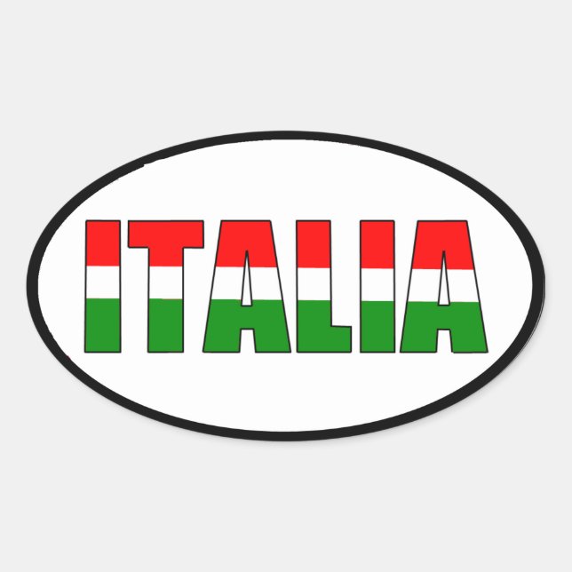 Italienische Flagge Ovaler Aufkleber (Vorderseite)