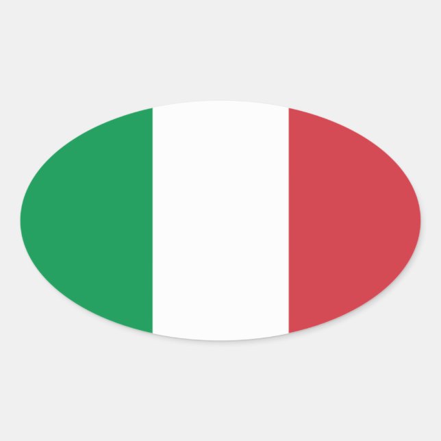 Italienische Flagge Ovaler Aufkleber (Vorderseite)