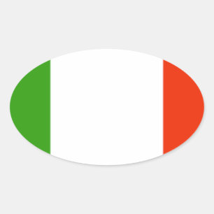 Italienische Flagge Ovaler Aufkleber