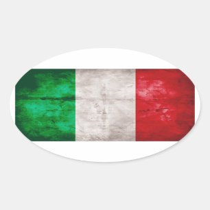 Italienische Flagge Ovaler Aufkleber