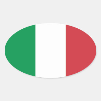 Italienische Flagge Ovaler Aufkleber