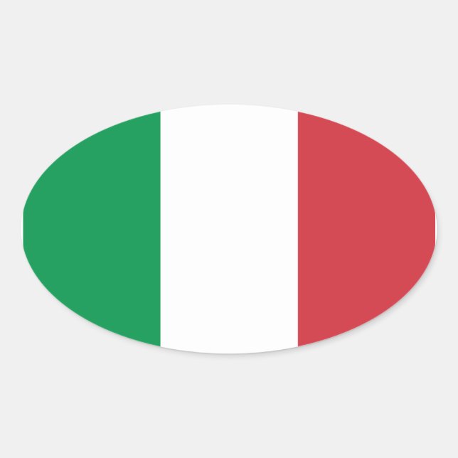 Italienische Flagge Ovaler Aufkleber (Vorderseite)