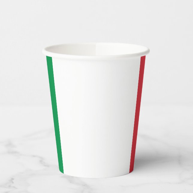 Italienische Flagge Pappbecher (Links)