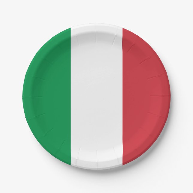 Italienische Flagge Pappteller (Vorderseite)