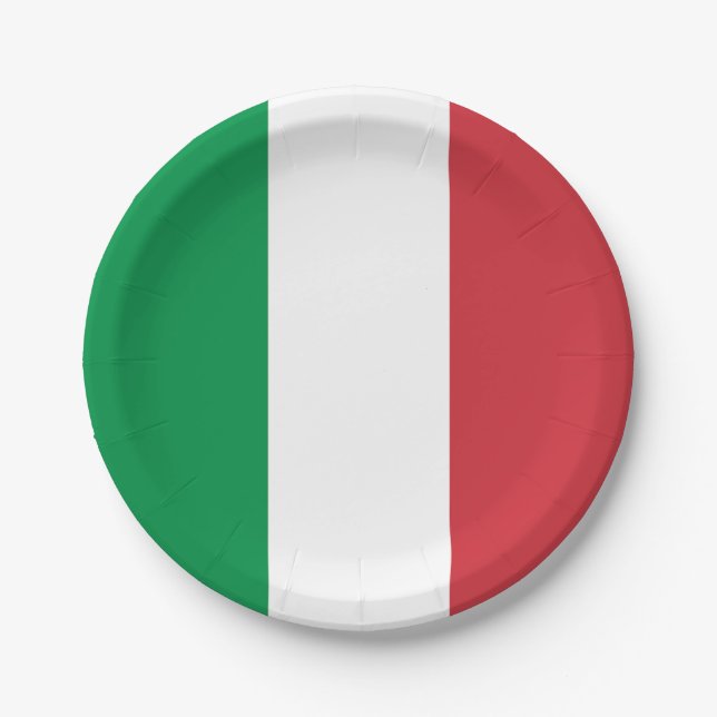 Italienische Flagge Pappteller (Vorderseite)