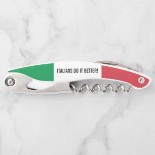 Italienische Flagge personalisiert klappbar Kellnermesser