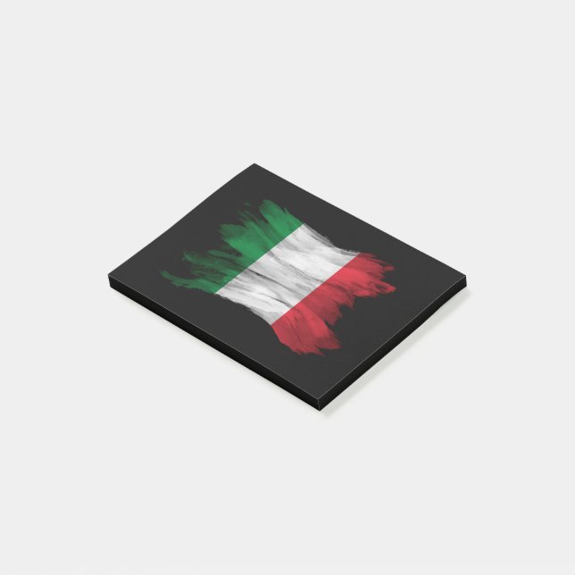 Italienische Flagge - Pinselstrich Post-it Klebezettel (angewinkelt)