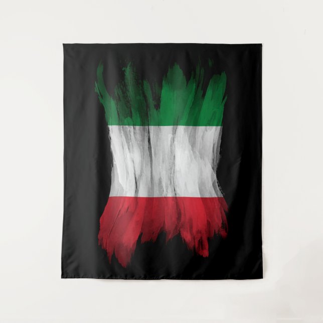 Italienische Flagge - Pinselstrich Wandteppich (Vorderseite)