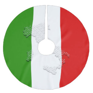 Italienische Flagge Polyester Weihnachtsbaumdecke