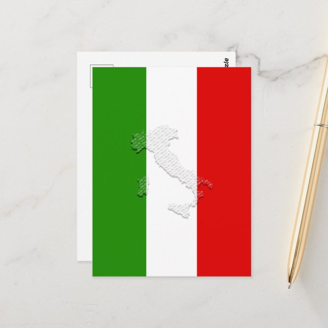 Italienische Flagge Postkarte (Vorderseite/Rückseite Beispiel)