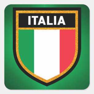 Italienische Flagge Quadratischer Aufkleber