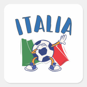 Italienische Flagge Quadratischer Aufkleber