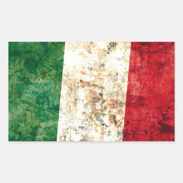 Italienische Flagge Rechteckiger Aufkleber (Vorderseite)