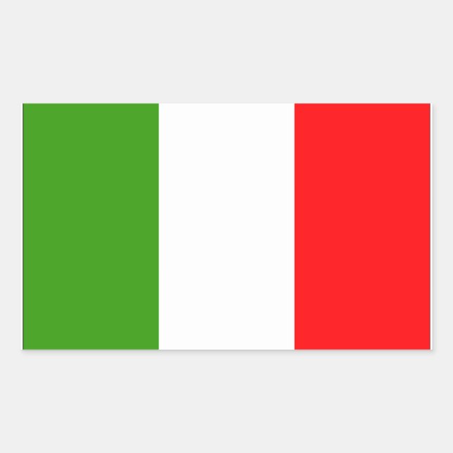 Italienische Flagge Rechteckiger Aufkleber (Vorderseite)