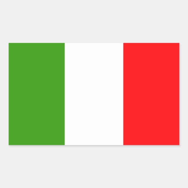 Italienische Flagge Rechteckiger Aufkleber (Vorderseite)