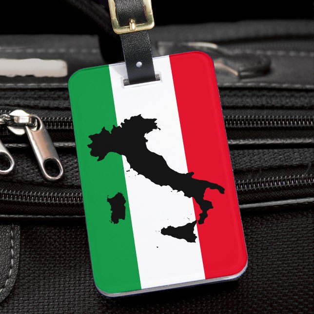 Italienische Flagge Red White Green Italia Karte Gepäckanhänger (italy italian flag map luggage tag)