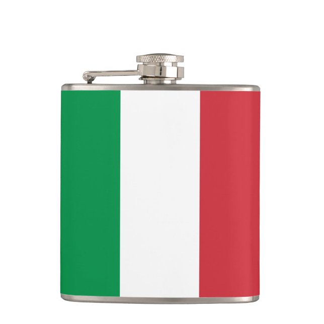 Italienische Flagge / Reisen Italien / Sportfans Flachmann (Vorderseite)
