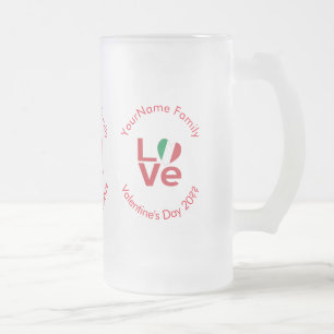 Italienische Flagge Rote Liebe Personalisiert Mattglas Bierglas
